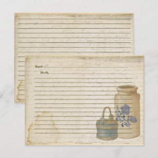 Tarjetas de recetas de la cesta azul