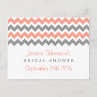 Tarjetas de recetas de la ducha de novias Chevron 