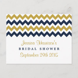 Tarjetas de recetas de la ducha de novias Chevron 