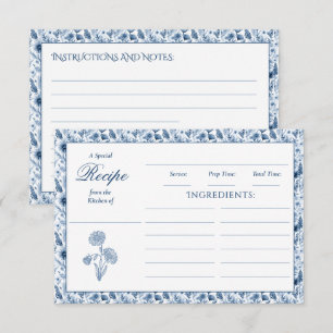 Tarjetas de Recetas de la Familia de Flores Silves