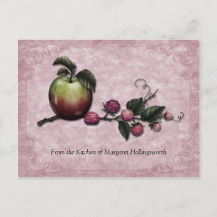 Tarjetas de Recetas de Manzanas y Frambuesas