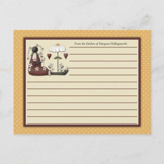 Tarjetas de Recetas de Mariquitas Campestres (Anverso)