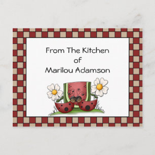 Tarjetas de recetas de mariquitas y sandía