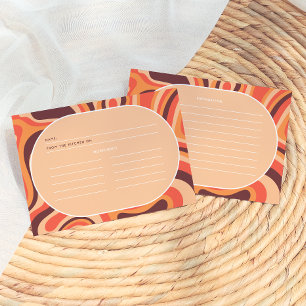 Tarjetas de recetas de Naranja retro-arco moderado