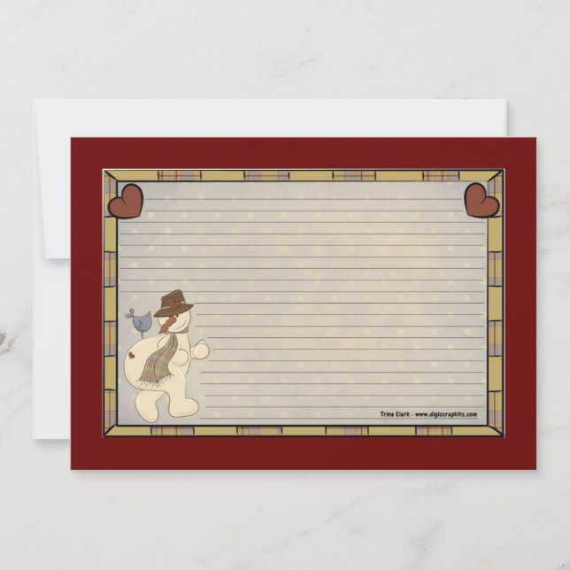 Tarjetas de recetas de vacaciones (Anverso)