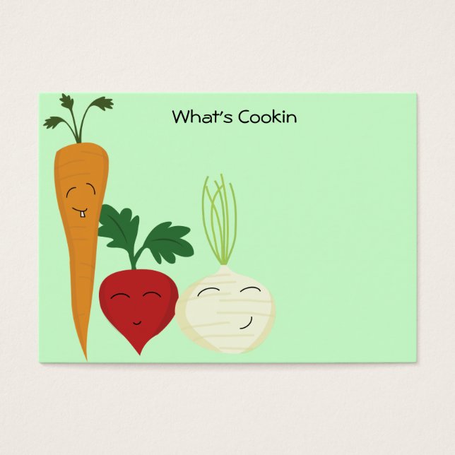 Tarjetas de recetas de Veggie Happy (Frente)
