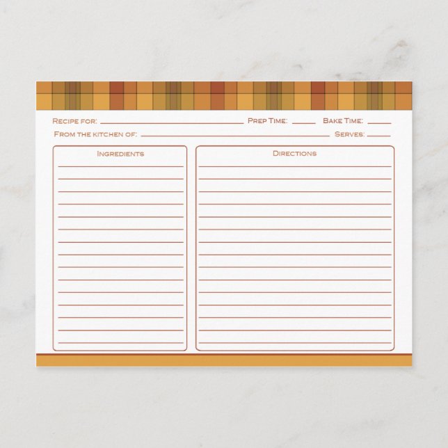 Tarjetas de Recetas de Verificaciones de Campo Nar (Reverso)