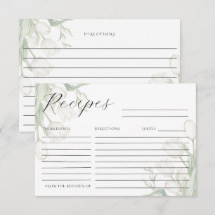 Tarjetas de Recetas Elegantes Tulipanes Blancos