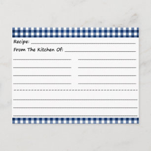 Tarjetas de recetas en blanco: Gingham Dreams