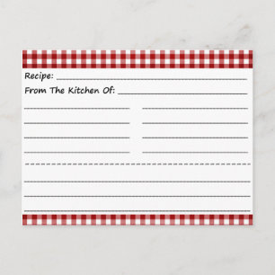 Tarjetas de recetas en blanco: Gingham Dreams