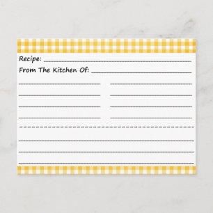 Tarjetas de recetas en blanco: Gingham Dreams