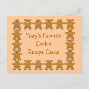 Tarjetas de recetas favoritas de cookie~Gingerbrea