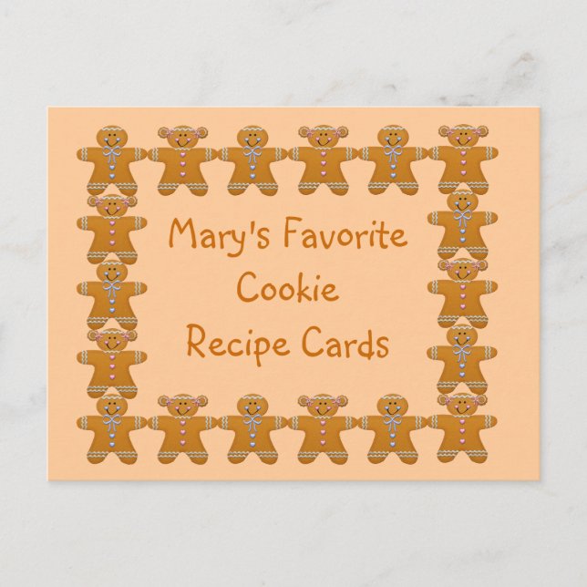 Tarjetas de recetas favoritas de cookie~Gingerbrea (Anverso)