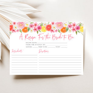 Tarjetas de Recetas Florales Cítricas de Limón y N