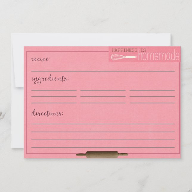 Tarjetas de Recetas Hechas en Casa Feliz (Anverso)