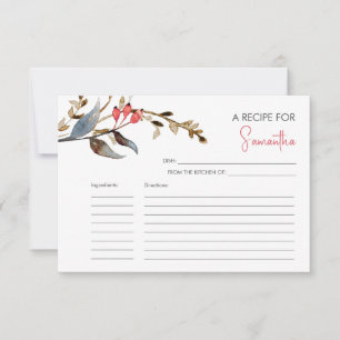 Tarjetas de recetas impresas Berries & Botanicals