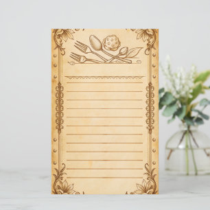 Tarjetas de Recetas menú de recetas, lista en blan