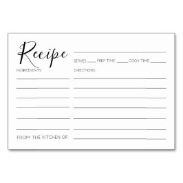 Tarjetas de recetas Minimalistas modernas para duc
