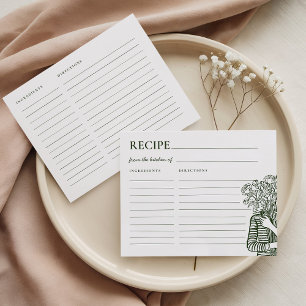 Tarjetas de Recetas Nupciales Florales Fresh Off T