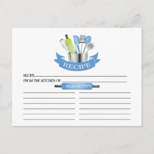 Tarjetas de Recetas para Baby Shower de Herramient