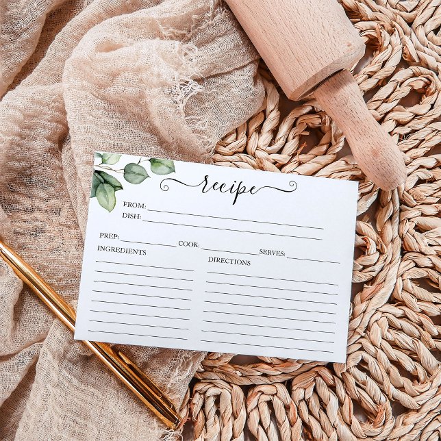 Tarjetas de Recetas para Bridal Shower de Verdor (Subido por el creador)