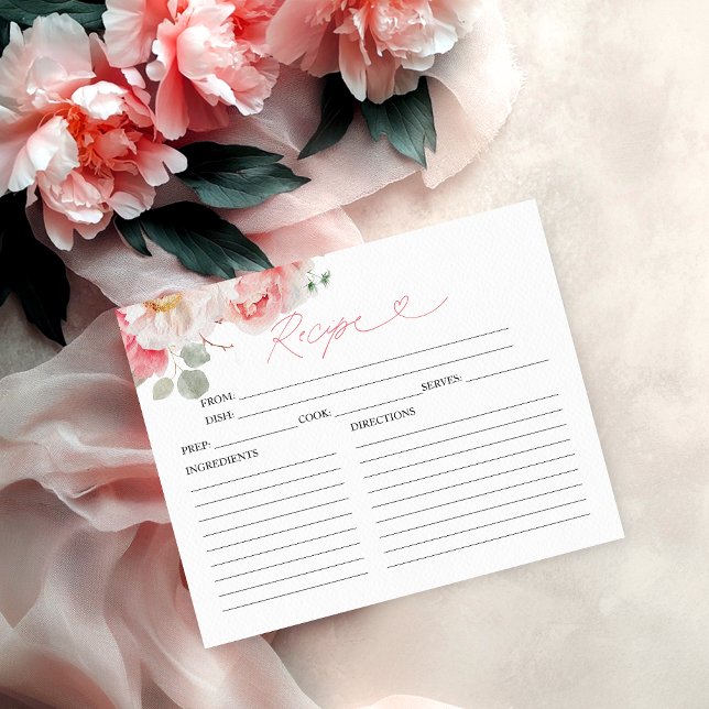 Tarjetas de Recetas para Bridal Shower Floral con  (Subido por el creador)