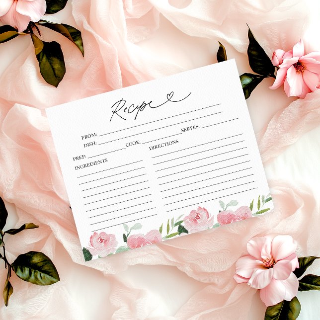 Tarjetas de Recetas para Bridal Shower Floral con  (Subido por el creador)