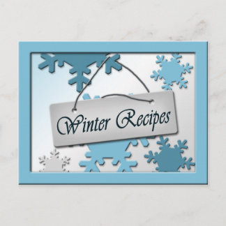 Tarjetas de recetas para copas de nieve en inviern