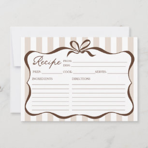 Tarjetas de Recetas para Desayuno de Boda con Café