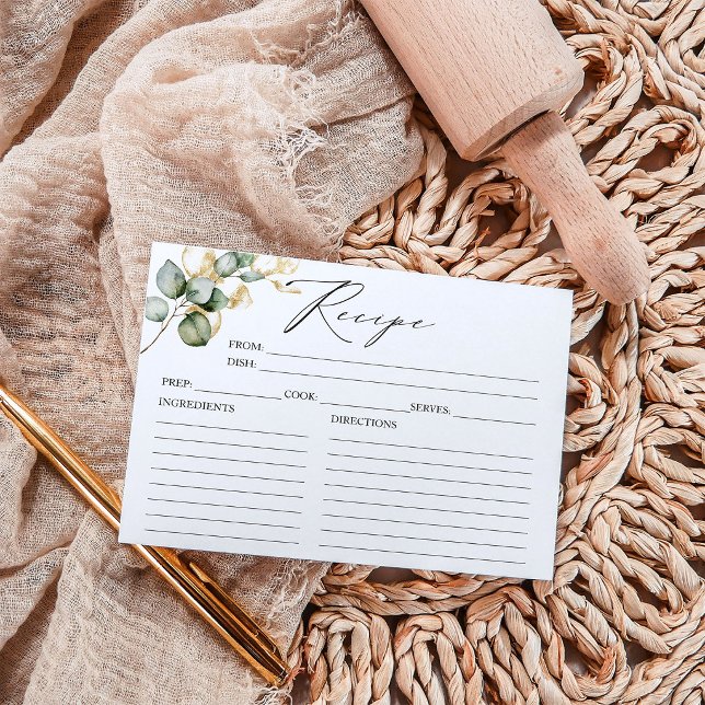 Tarjetas de Recetas para Desayuno de Novia Verde D (Subido por el creador)