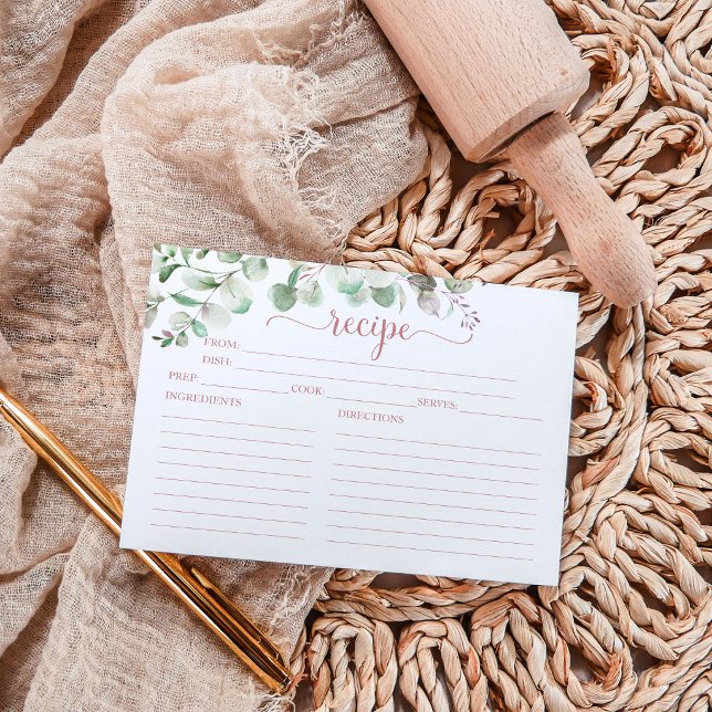 Tarjetas de Recetas para Desayuno Nupcial con Euca (Subido por el creador)