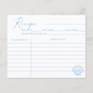 Tarjetas de Recetas para Desayuno Nupcial Costero