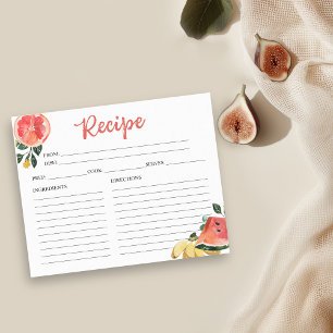 Tarjetas de Recetas para Desayuno Nupcial Fresh Of