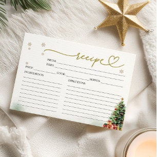 Tarjetas de recetas para ducha de novia de Navidad