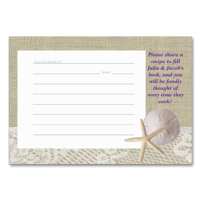 Tarjetas de recetas para el dólar de encaje y aren (Anverso)