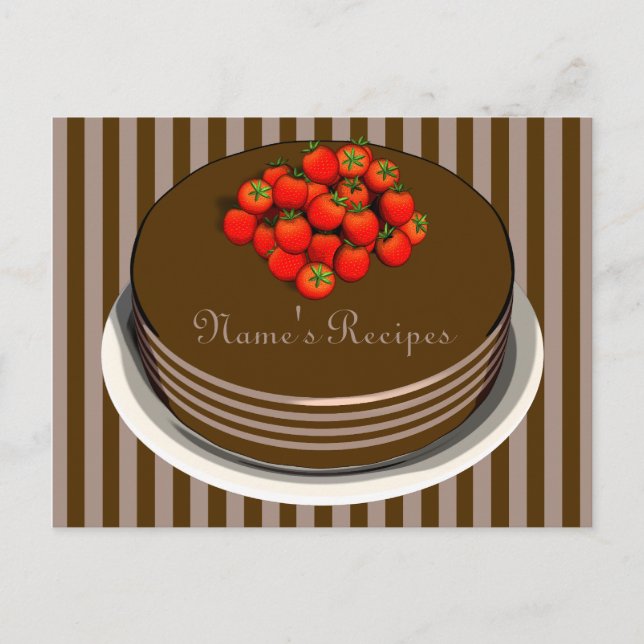 Tarjetas de recetas para pasteles de chocolate (Anverso)