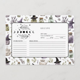 Tarjetas de Recetas Personalizadas de Lavanda y Bo