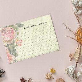 Tarjetas de recetas personalizadas para Rosas de é