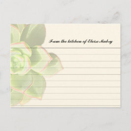 Tarjetas de recetas personalizadas traslúcidas y e