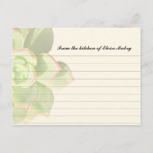 Tarjetas de recetas personalizadas traslúcidas y e