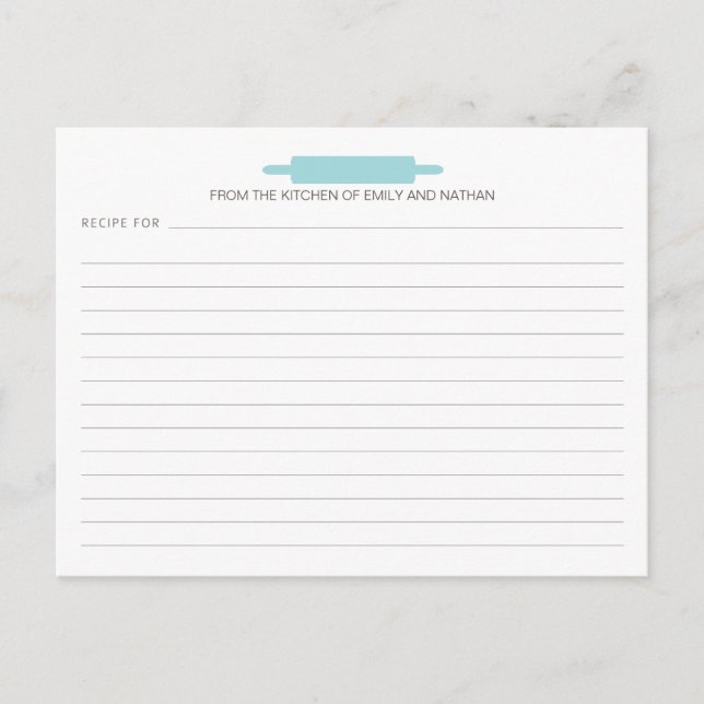 Tarjetas de recetas Rolling Pin (Anverso)