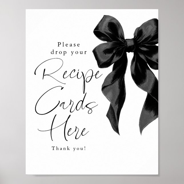 Tarjetas de Recetas Señal de Arco Negro Despedida  (Frente)