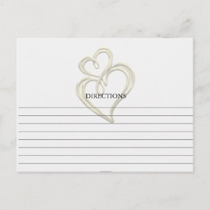 Tarjetas de recetas sencillas de oro Swirl Hearts