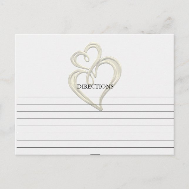 Tarjetas de recetas sencillas de oro Swirl Hearts (Anverso)