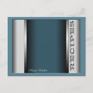 Tarjetas de recetas sofisticadas azules