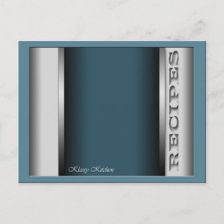 Tarjetas de recetas sofisticadas azules