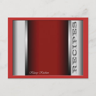 Tarjetas de recetas sofisticadas de color rojo