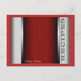 Tarjetas de recetas sofisticadas de color rojo