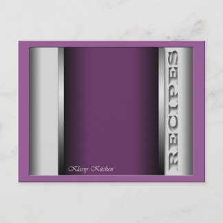 Tarjetas de recetas sofisticadas púrpura
