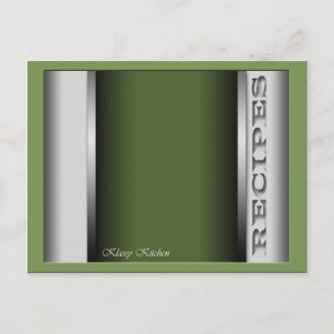 Tarjetas de recetas sofisticadas verdes